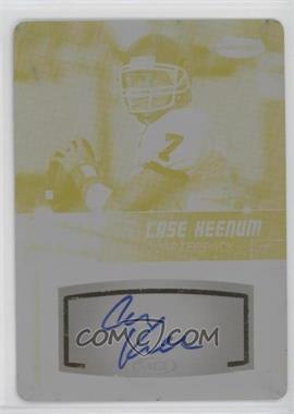 2012 SAGE Hit - Autographs - Printing Plate Yellow #A107 - Case Keenum /1