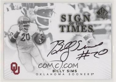 2012 SP Authentic - Sign of the Times #ST-SI - Billy Sims