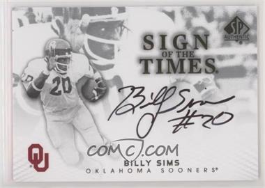 2012 SP Authentic - Sign of the Times #ST-SI - Billy Sims
