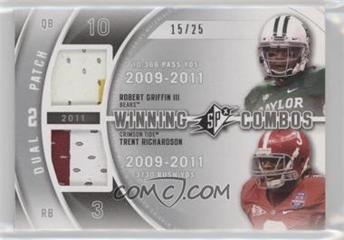 2012 SPx - Winning Combos - Patch #WM2-10 - Robert Griffin III, Trent Richardson /25