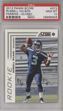 2012 Score - [Base] - Glossy #372 - Russell Wilson [PSA 10 GEM MT]