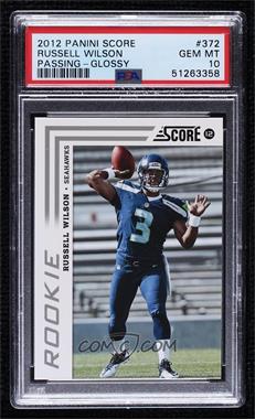 2012 Score - [Base] - Glossy #372 - Russell Wilson [PSA 10 GEM MT]