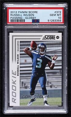 2012 Score - [Base] - Glossy #372 - Russell Wilson [PSA 10 GEM MT]