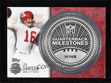 2012 Topps - QB Immortals Quarterback Milestones Wins - Silver #QMW-LD - Len Dawson /50