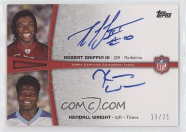 2012 Topps - Rookie Premiere Dual Autographs #RPDA-GW - Robert Griffin III, Kendall Wright /25