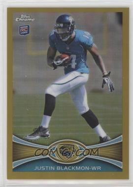 2012 Topps Chrome - [Base] - Gold Border Refractor #13 - Justin Blackmon /50 [EX to NM]