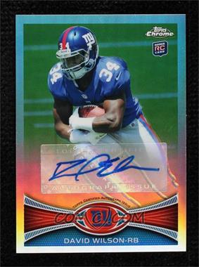 2012 Topps Chrome - [Base] - Refractor Variations Rookie Autographs #189 - David Wilson