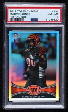 2012 Topps Chrome - [Base] - Refractor #194 - Marvin Jones [PSA 8 NM‑MT]