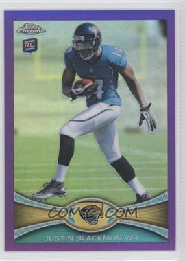 2012 Topps Chrome - [Base] - Retail Purple Refractor #13 - Justin Blackmon /499