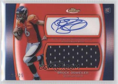 2012 Topps Finest - Autographed Jumbo Relic - Red Refractor #AJR-BO - Brock Osweiler /25
