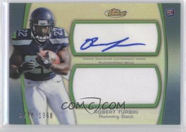 2012 Topps Finest - Autographed Jumbo Relic - Refractor #AJR-RTU - Robert Turbin /1368