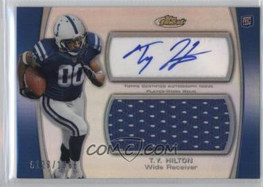 2012 Topps Finest - Autographed Jumbo Relic - Refractor #AJR-TYH - T.Y. Hilton /1368