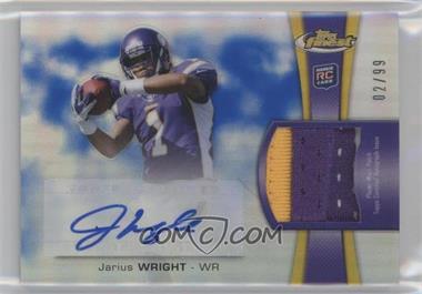 2012 Topps Finest - Rookie Autographed Patch - Blue Refractor #RAP-JW - Jarius Wright /99