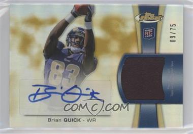 2012 Topps Finest - Rookie Autographed Patch - Gold Refractor #RAP-BQ - Brian Quick /75