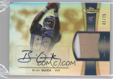 2012 Topps Finest - Rookie Autographed Patch - Gold Refractor #RAP-BQ - Brian Quick /75