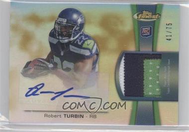 2012 Topps Finest - Rookie Autographed Patch - Gold Refractor #RAP-RTU - Robert Turbin /75