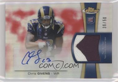 2012 Topps Finest - Rookie Autographed Patch - Red Refractor #RAP-CGI - Chris Givens /50