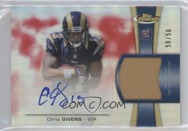 2012 Topps Finest - Rookie Autographed Patch - Red Refractor #RAP-CGI - Chris Givens /50