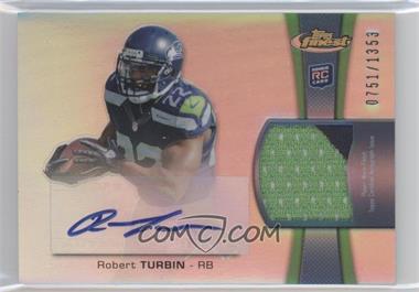 2012 Topps Finest - Rookie Autographed Patch #RAP-RTU - Robert Turbin /1353