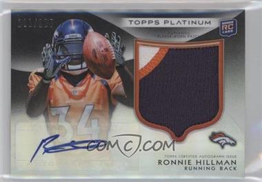 2012 Topps Platinum - [Base] - Black Autographed Patch #115 - Rookie - Ronnie Hillman /125