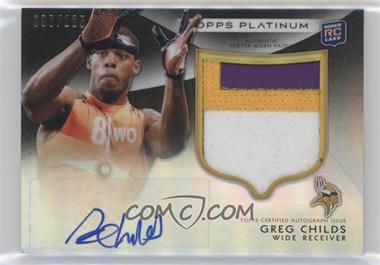 2012 Topps Platinum - [Base] - Black Autographed Patch #165 - Rookie - Greg Childs /125