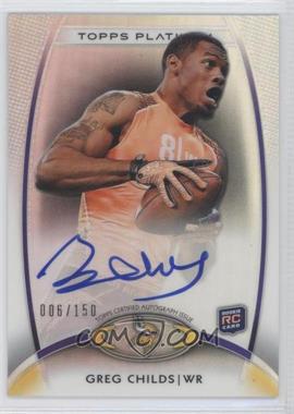 2012 Topps Platinum - [Base] - Black Refractor Autograph #165 - Rookie - Greg Childs /150