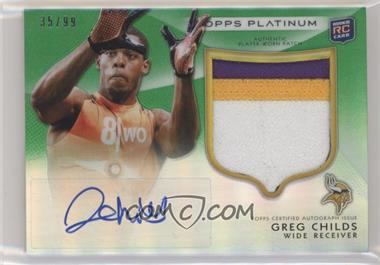 2012 Topps Platinum - [Base] - Green Autographed Patch #165 - Rookie - Greg Childs /99