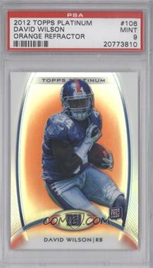 2012 Topps Platinum - [Base] - Retail Orange Refractor #106 - Rookie - David Wilson [PSA 9 MINT]