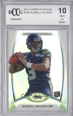 2012 Topps Platinum - [Base] #138 - Rookie - Russell Wilson [BCCG 10 Mint or Better]