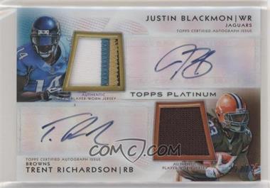 2012 Topps Platinum - Dual Autograph Dual Patch #DADP-BR - Justin Blackmon, Trent Richardson /25