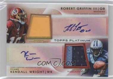 2012 Topps Platinum - Dual Autograph Dual Patch #DADP-GW - Robert Griffin III, Kendall Wright /25