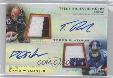 2012 Topps Platinum - Dual Autograph Dual Patch #DADP-RWI - Trent Richardson, David Wilson /25