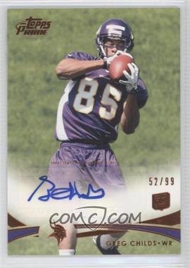2012 Topps Prime - [Base] - Copper Rookie Autographs #115 - Greg Childs /99