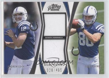 2012 Topps Prime - Dual Combo Relics #DCR-LF - Andrew Luck, Coby Fleener /405