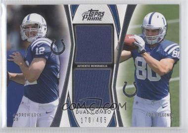 2012 Topps Prime - Dual Combo Relics #DCR-LF - Andrew Luck, Coby Fleener /405