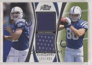 2012 Topps Prime - Dual Combo Relics #DCR-LF - Andrew Luck, Coby Fleener /405