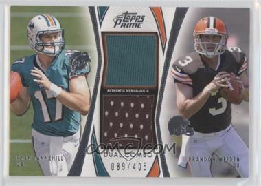 2012 Topps Prime - Dual Combo Relics #DCR-TW - Ryan Tannehill, Brandon Weeden /405