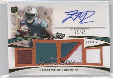 2012 Topps Prime - Level V Autograph Relics - Gold #PV-LM - Lamar Miller /25