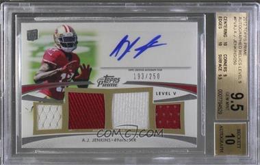 2012 Topps Prime - Level V Autograph Relics #PV-AJ - A.J. Jenkins /250 [BGS 9.5 GEM MINT]