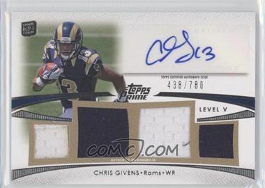 2012 Topps Prime - Level V Autograph Relics #PV-CG - Chris Givens /780