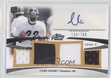 2012 Topps Prime - Level V Autograph Relics #PV-CRA - Chris Rainey /700