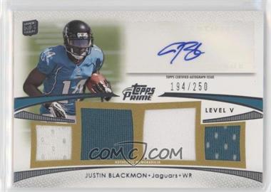 2012 Topps Prime - Level V Autograph Relics #PV-JB - Justin Blackmon /250