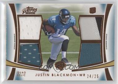 2012 Topps Prime - Quad Relics - Copper #QR-JB - Justin Blackmon /25 [EX to NM]