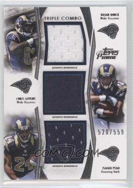 2012 Topps Prime - Triple Combo Relics #TCR-QGP - Brian Quick, Chris Givens, Isaiah Pead /559