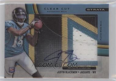 2012 Topps Strata - Clear Cut Autograph Rookie Relics - Blue Patch #CCAR-JB - Justin Blackmon /75