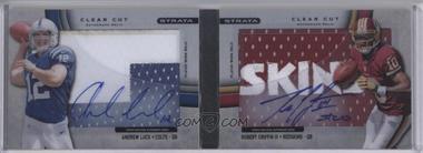 2012 Topps Strata - Clear Cut Dual Autograph Rookie Patch Booklet #CCDAR-LG - Andrew Luck, Robert Griffin III /1
