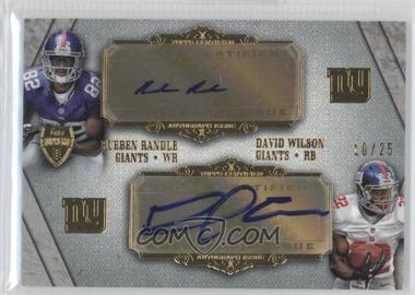 2012 Topps Supreme - Dual Autograph #SDA-RW - Rueben Randle, David Wilson /25