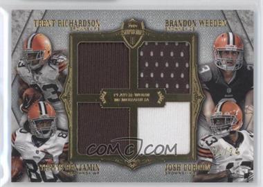 2012 Topps Supreme - Rookie Quad Combo Relics #SRQC-RWBG - Trent Richardson, Brandon Weeden, Travis Benjamin, Josh Gordon /24