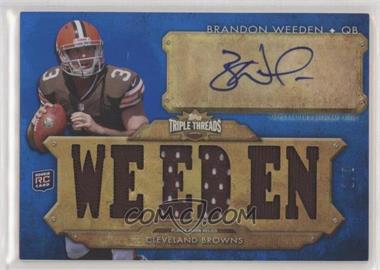 2012 Topps Triple Threads - Autograph Relic - Sapphire #TTAR-7 - Brandon Weeden /3