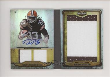 2012 Topps Triple Threads - Jumbo Plus Autograph Relic Booklets - Platinum #JPAR--11 - Trent Richardson /1 [Noted]